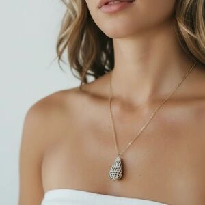 Flea Cone Shell Gold Necklace NWT!